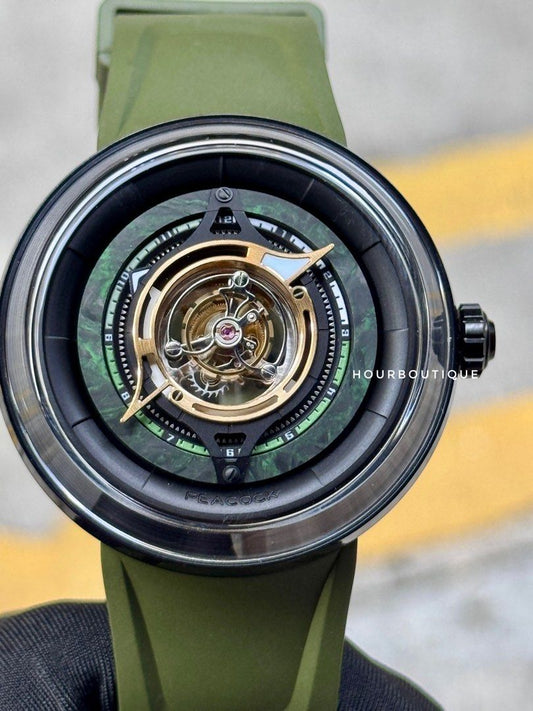 Brand New Peacock Watch Central Tourbillon Black Hole Series Mechanical Watch