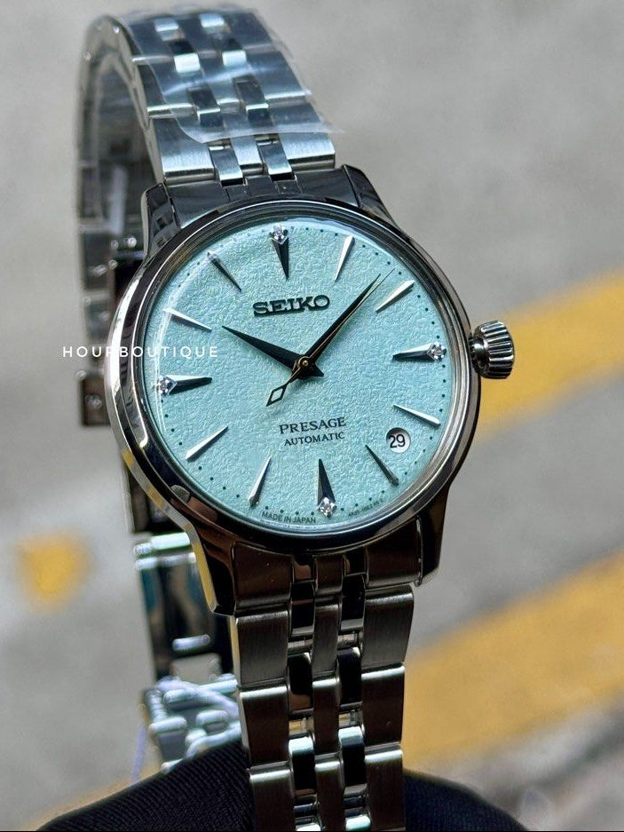 Brand New Presage Apple Green Dial With 4 Point Diamond Automatic Watch SRPL63J1