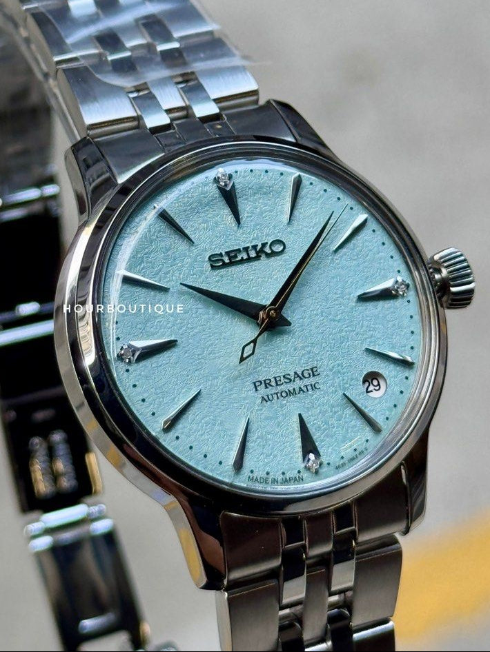 Brand New Presage Apple Green Dial With 4 Point Diamond Automatic Watch SRPL63J1