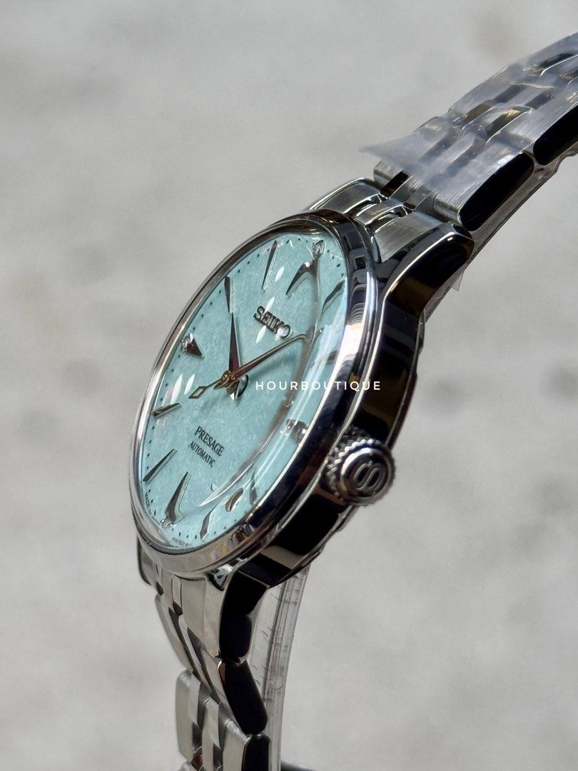 Brand New Presage Apple Green Dial With 4 Point Diamond Automatic Watch SRPL63J1