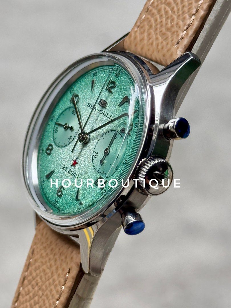 Brand New SeaGull 1963 Gradient Green Dial Mechanical Chronograph Watch