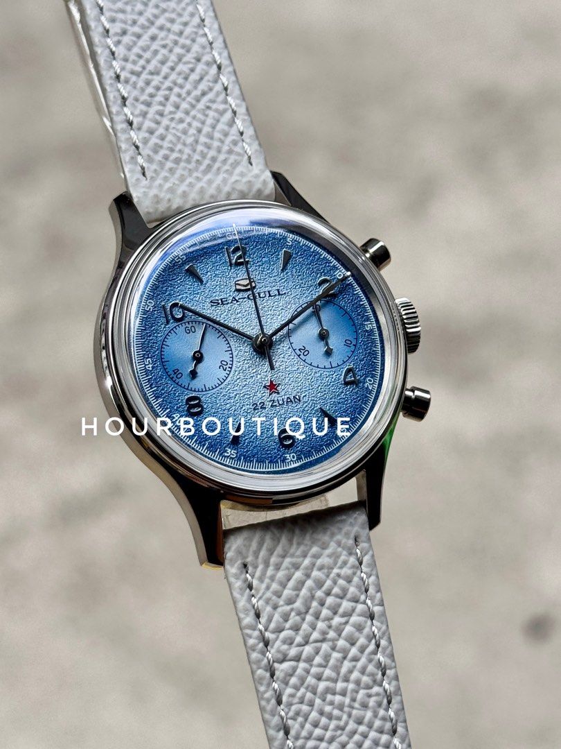 Brand New SeaGull 1963 Gradient Blue Mechanical Chronograph Watch