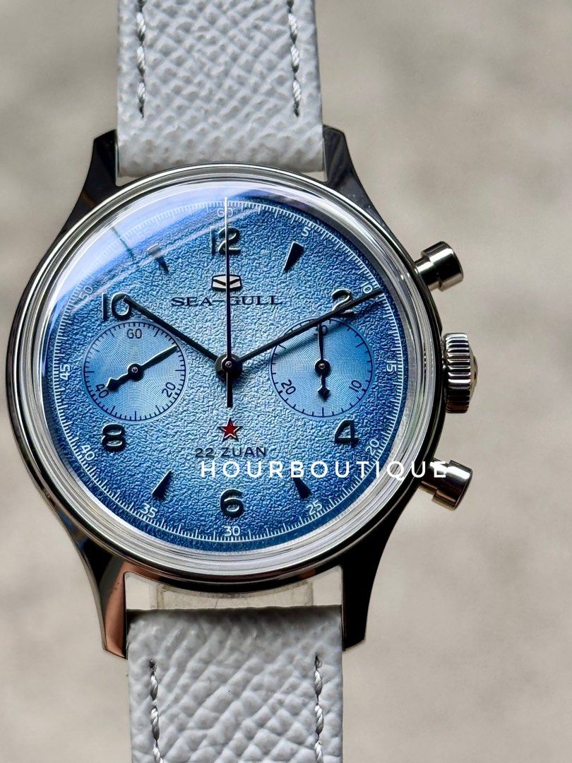 Brand New SeaGull 1963 Gradient Blue Mechanical Chronograph Watch