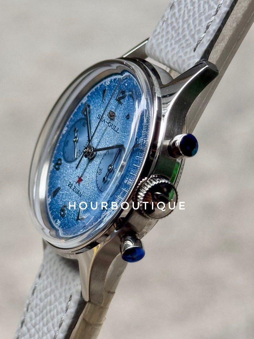 Brand New SeaGull 1963 Gradient Blue Mechanical Chronograph Watch