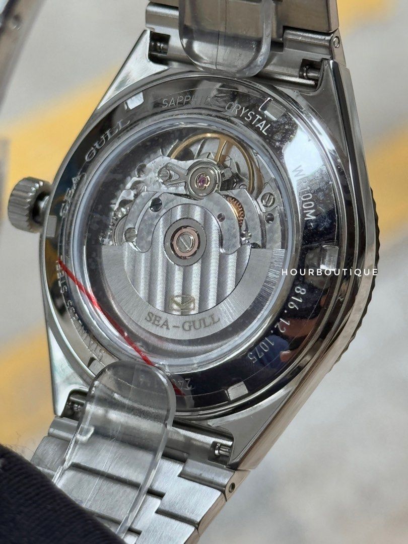 Brand New SeaGull Black White TV Automatic Watch
