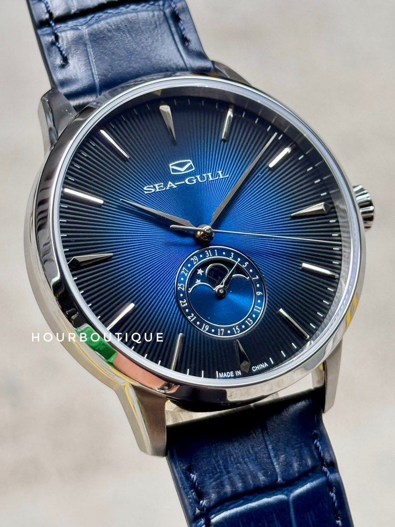 Brand New SeaGull Blue Dial Classic MoonPhase Automatic Watch