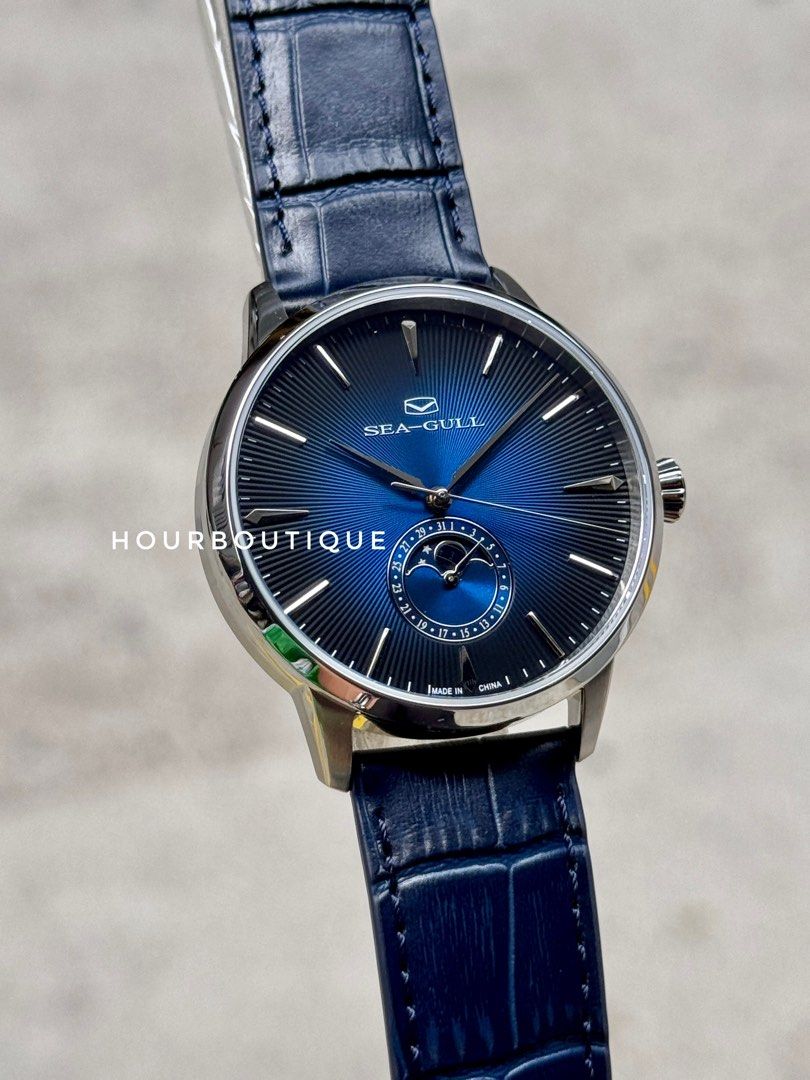 Brand New SeaGull Blue Dial Classic MoonPhase Automatic Watch