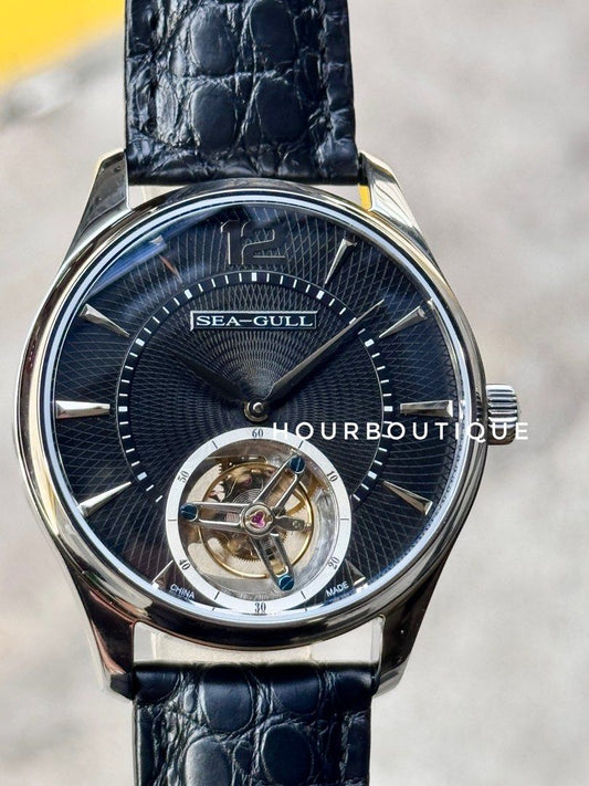 Brand New SeaGull Classic Black Dial Tourbillon Manual Winding Watch