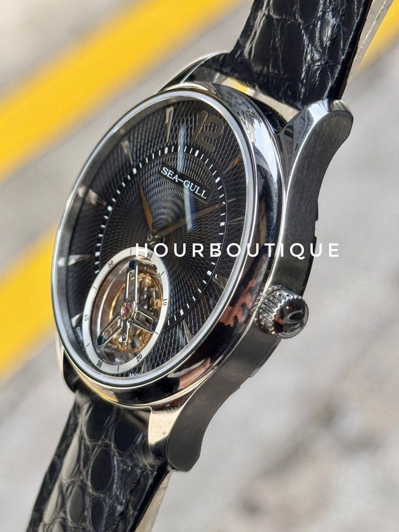 Brand New SeaGull Classic Black Dial Tourbillon Manual Winding Watch
