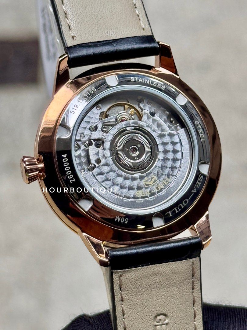 Brand New SeaGull Classic Rose Gold Case Automatic MoonPhase Watch
