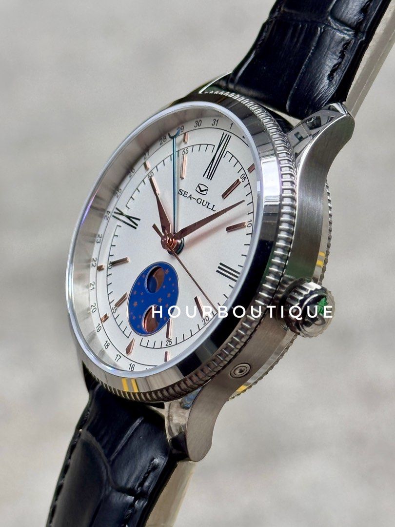 Brand New SeaGull Cream Dial, MoonPhase Automatic Watch