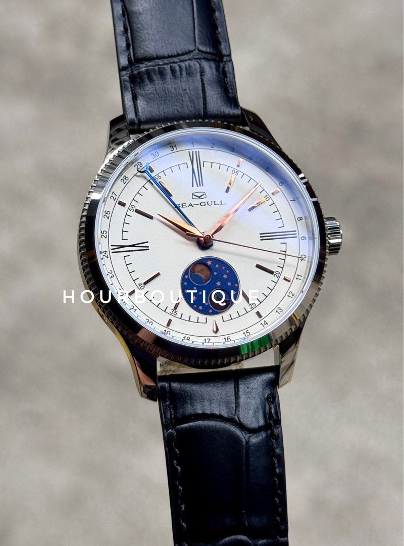 Brand New SeaGull Cream Dial, MoonPhase Automatic Watch