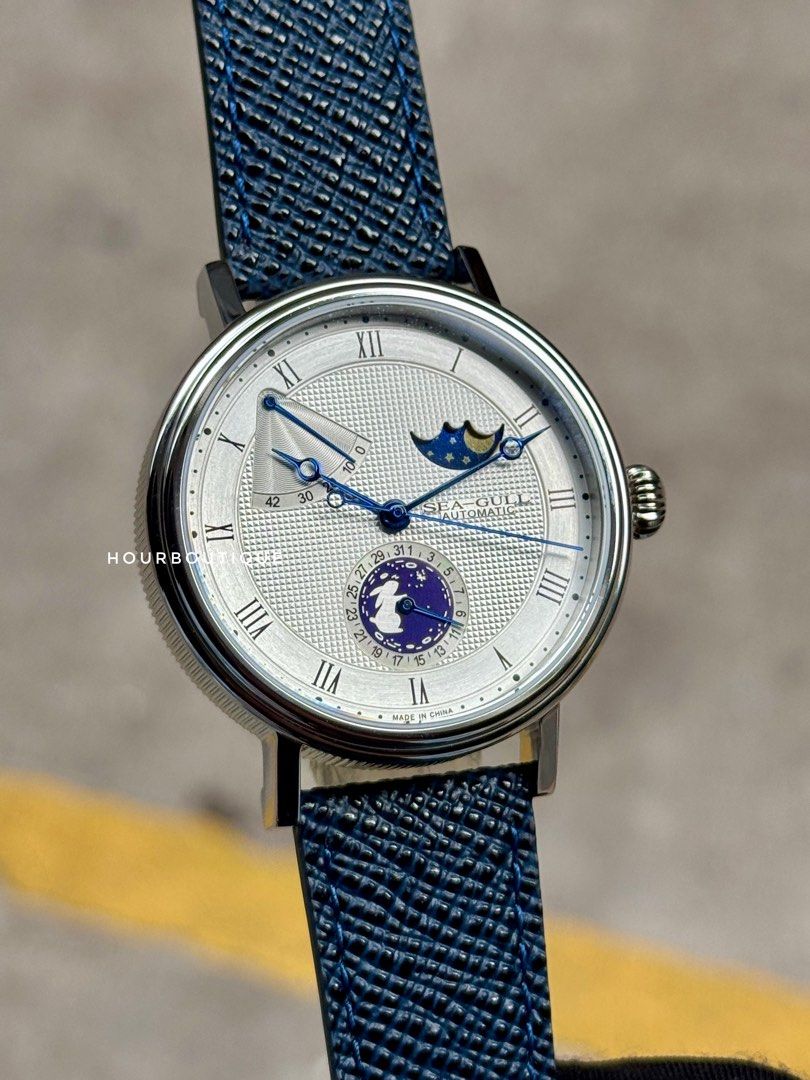 Brand New SeaGull MoonPhase Automatic Watch with Rabbit Sub Dial