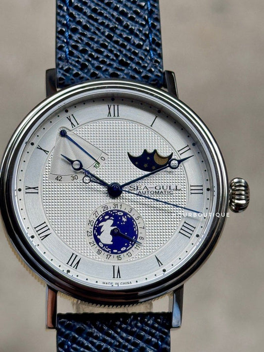 Brand New SeaGull MoonPhase Automatic Watch with Rabbit Sub Dial
