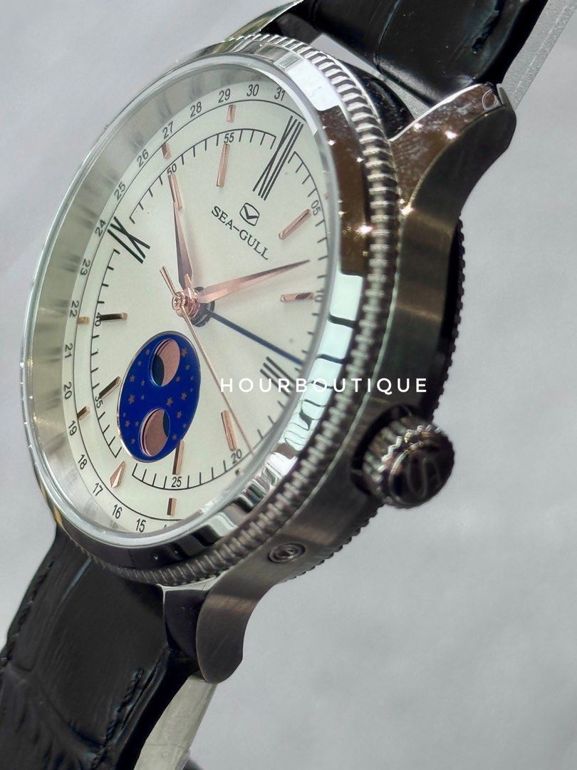 Brand New SeaGull MoonPhase Pointer Date Automatic Watch
