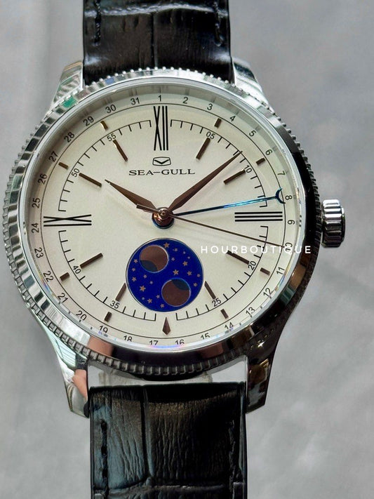 Brand New SeaGull MoonPhase Pointer Date Automatic Watch