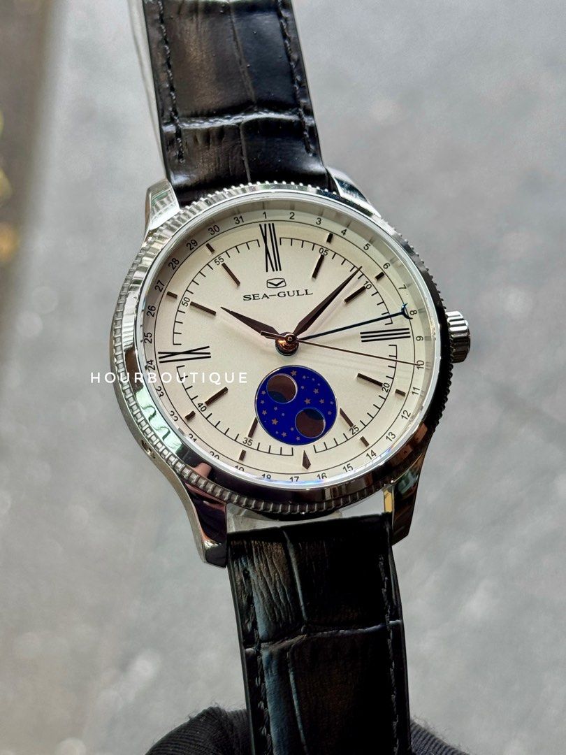 Brand New SeaGull MoonPhase Pointer Date Automatic Watch