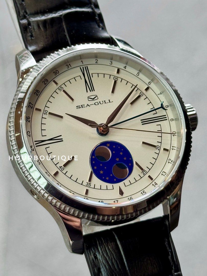 Brand New SeaGull MoonPhase Pointer Date Automatic Watch