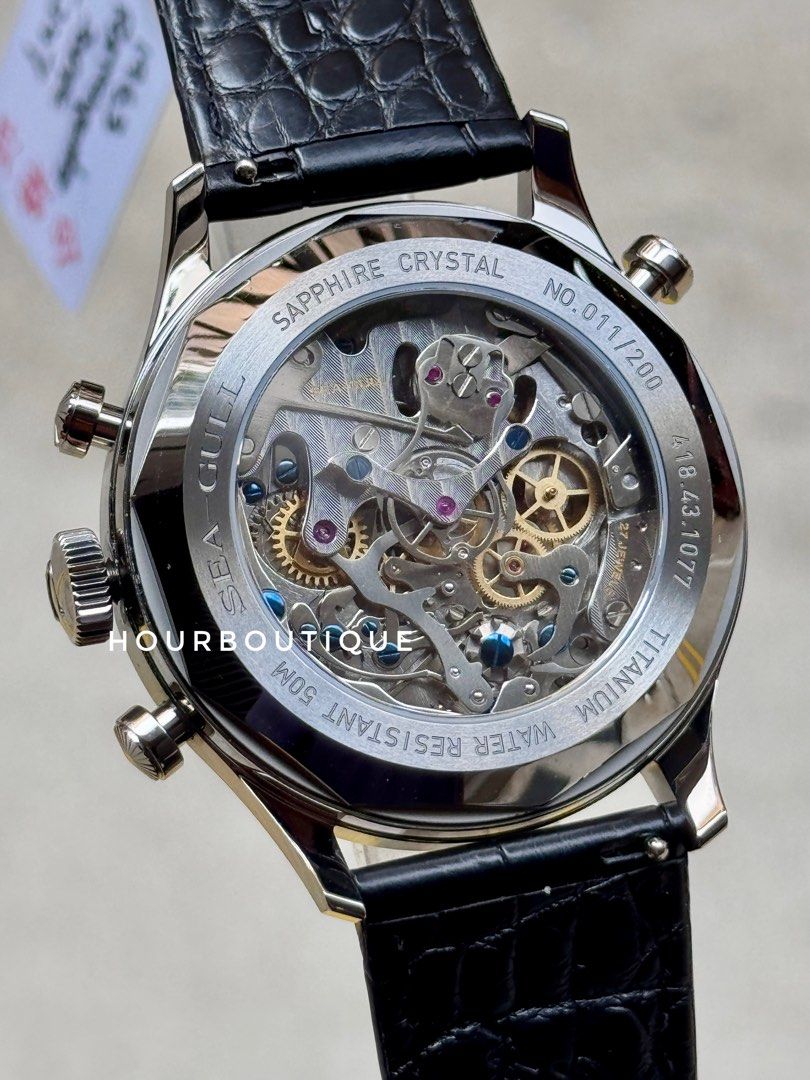 Brand New SeaGull Rattrapante 双秒追针 Meteorite Dial Mechanical Watch