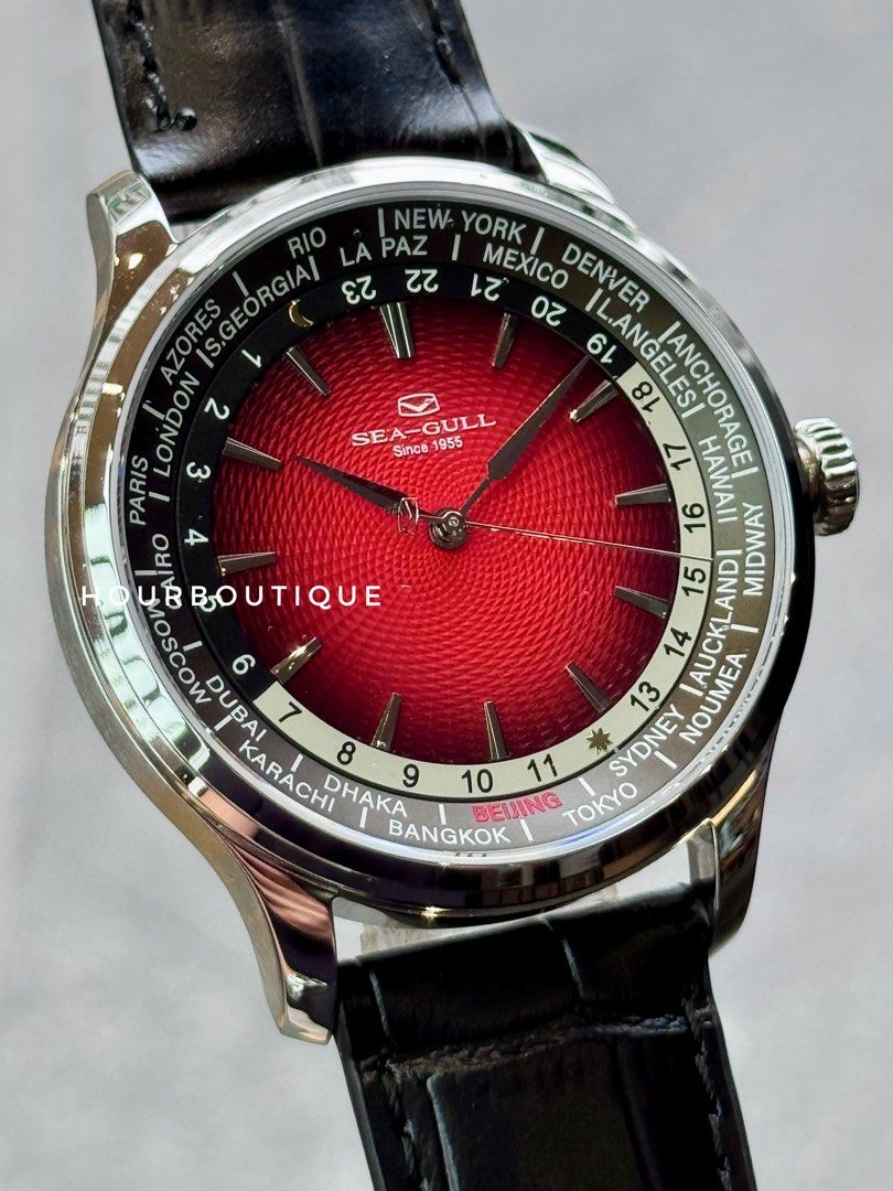 Brand New SeaGull Red Dial WorldTimer Automatic Watch