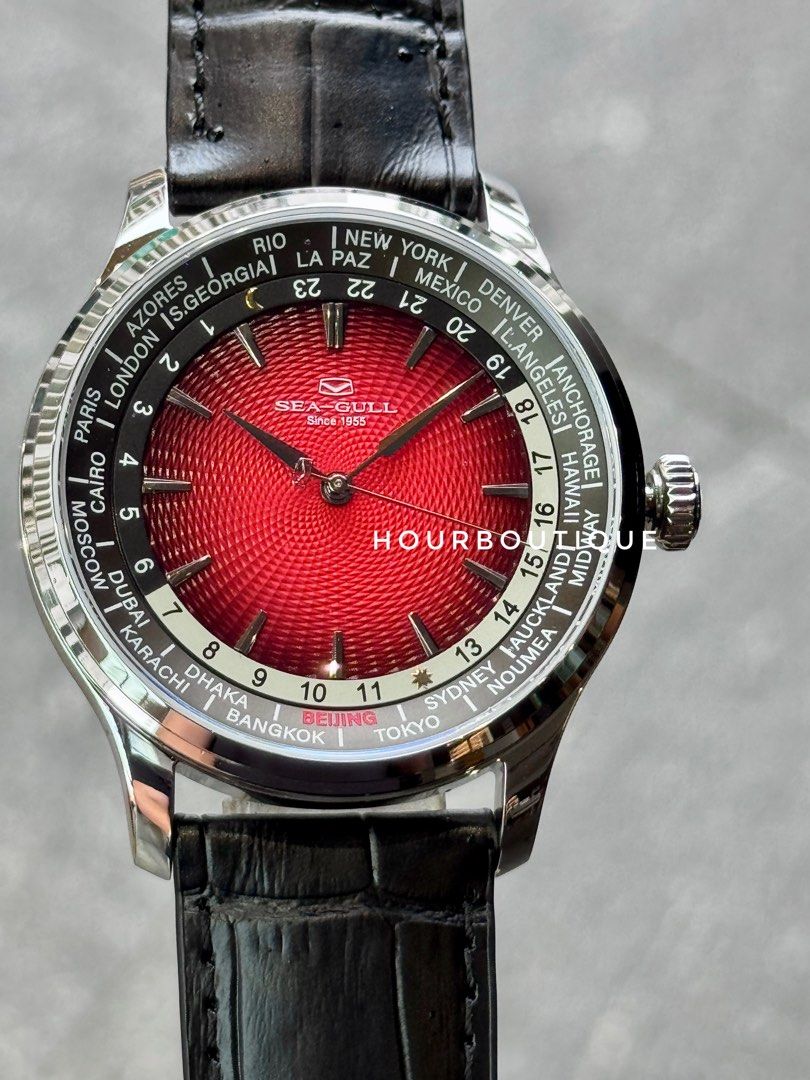Brand New SeaGull Red Dial WorldTimer Automatic Watch