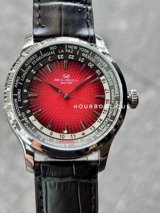 Brand New SeaGull Red Dial WorldTimer Automatic Watch
