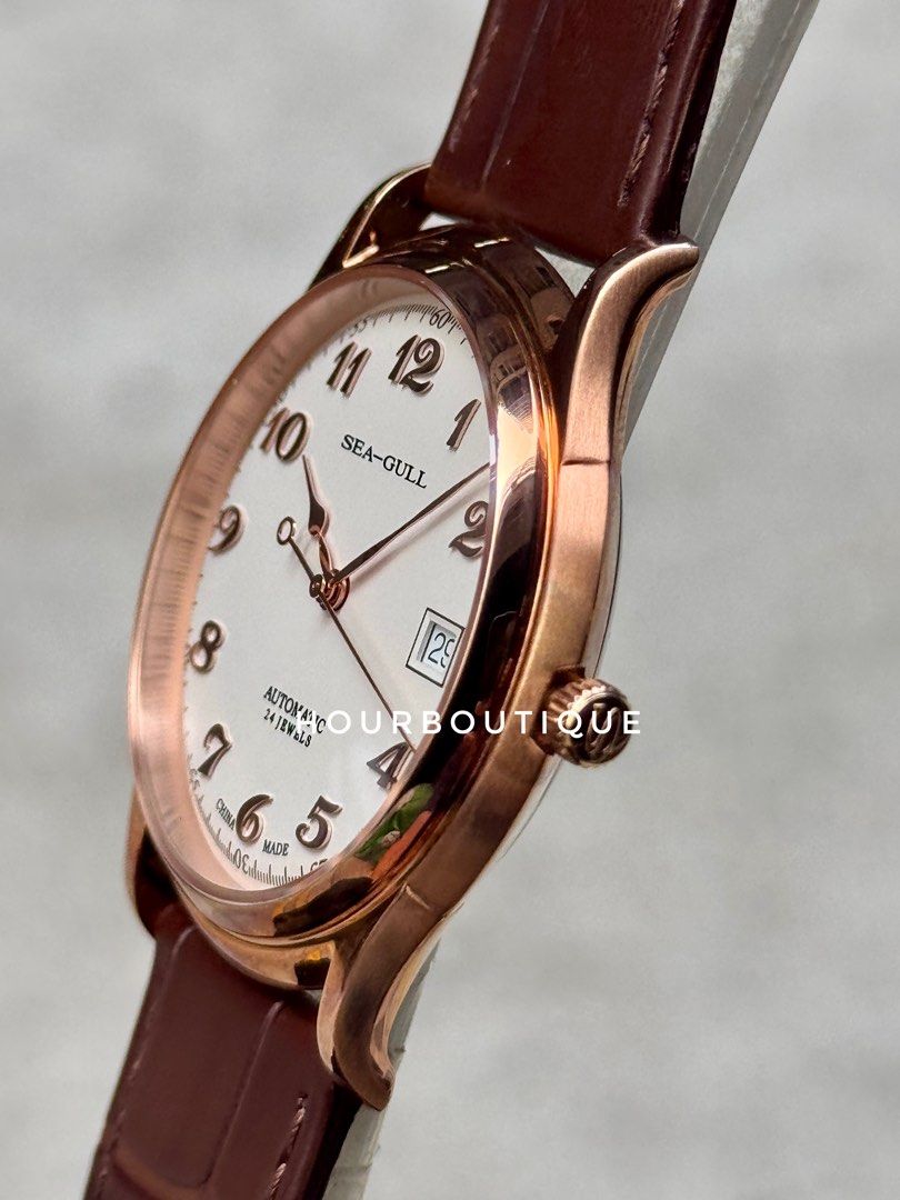 Brand New SeaGull Rose Gold Case Enamel Dial Automatic Watch