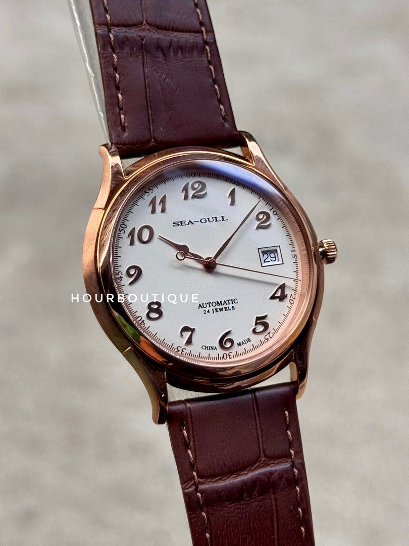 Brand New SeaGull Rose Gold Case Enamel Dial Automatic Watch