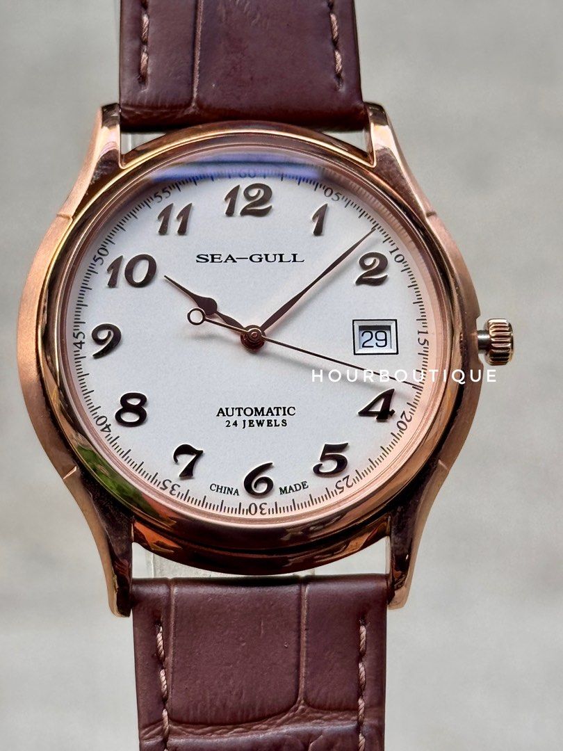 Brand New SeaGull Rose Gold Case Enamel Dial Automatic Watch