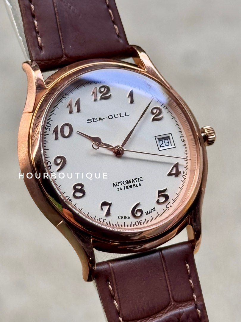 Brand New SeaGull Rose Gold Case Enamel Dial Automatic Watch