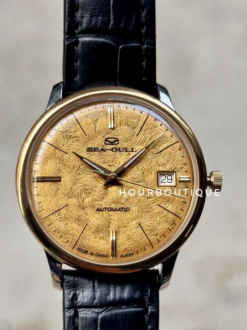 Brand New SeaGull Ultra Thin 18K Gold Dial Automatic Watch