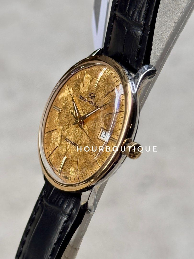 Brand New SeaGull Ultra Thin 18K Gold Dial Automatic Watch