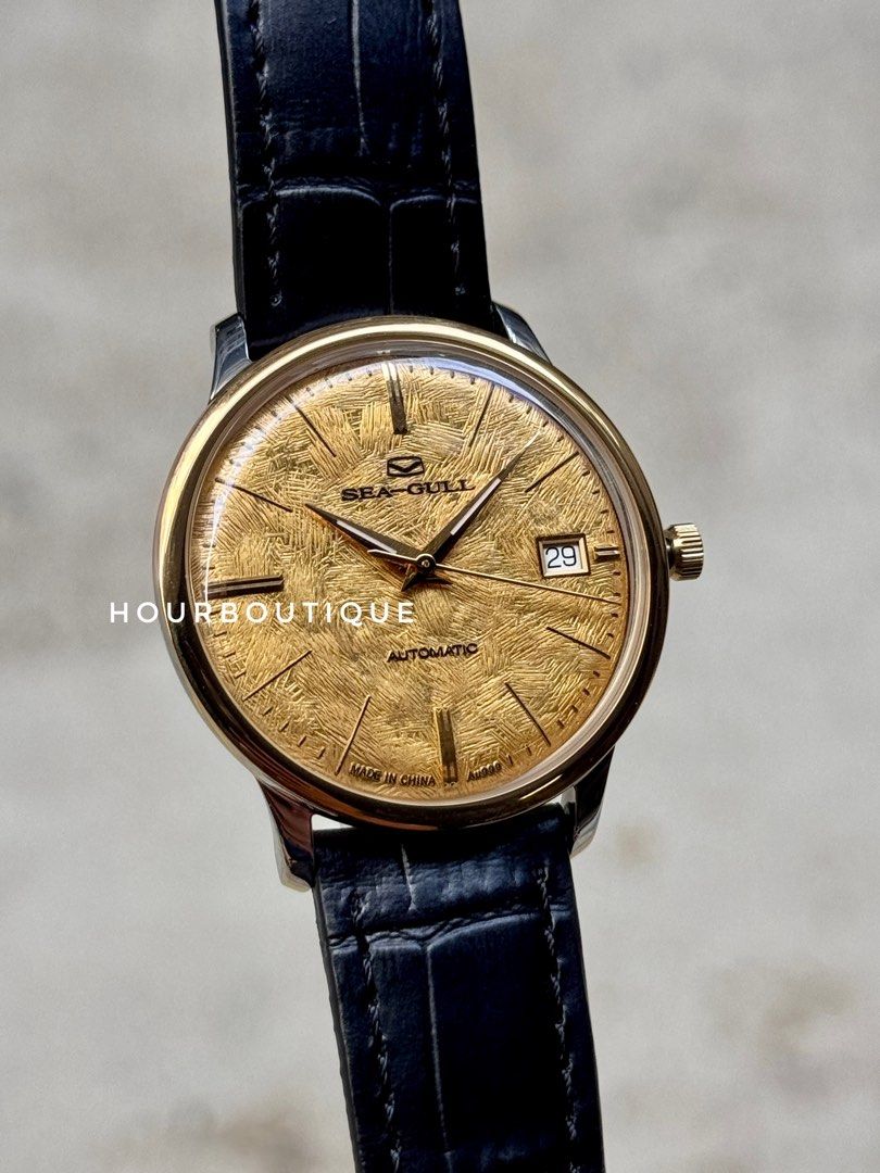 Brand New SeaGull Ultra Thin 18K Gold Dial Automatic Watch