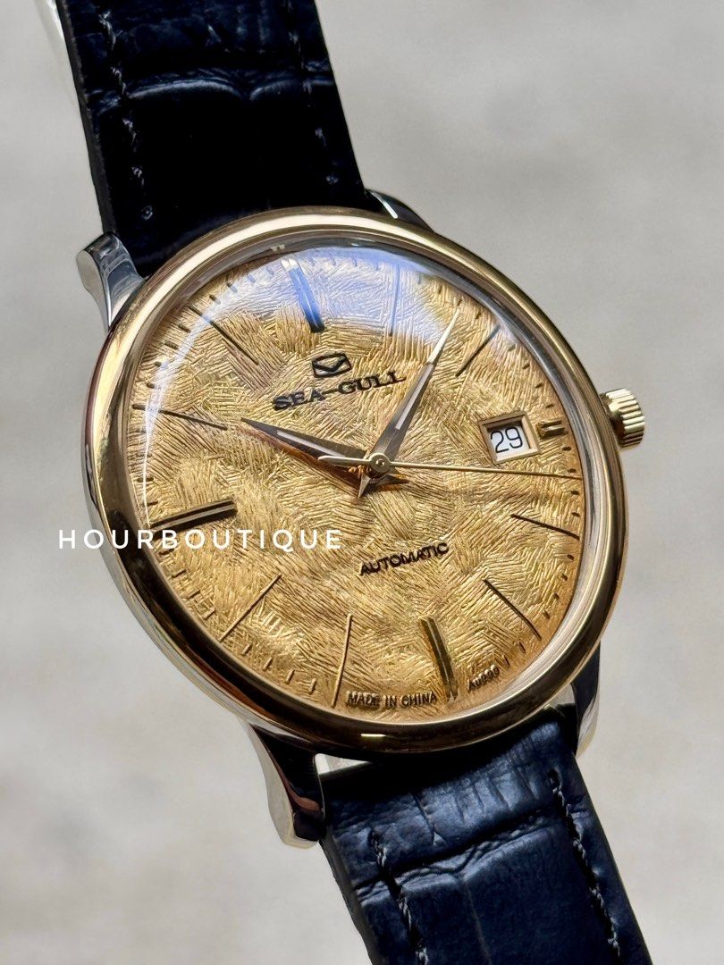 Brand New SeaGull Ultra Thin 18K Gold Dial Automatic Watch