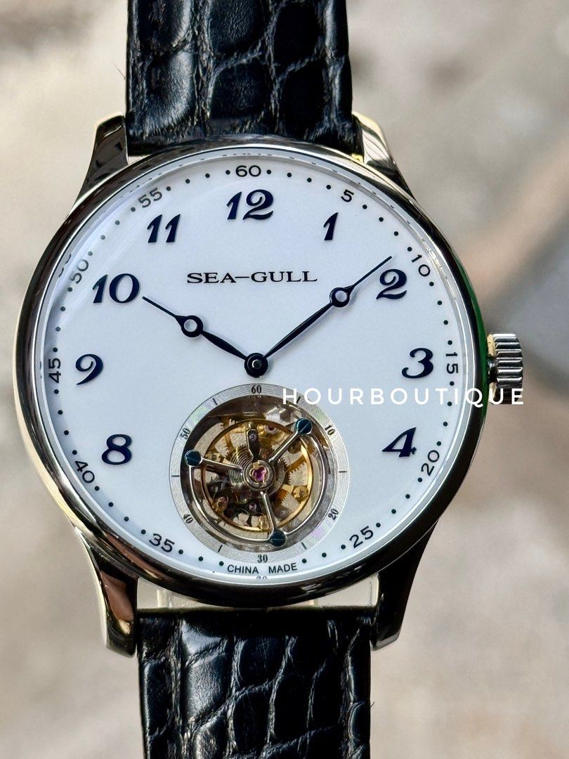 Brand New SeaGull White Enamel Dial Tourbillon Manual Winding Watch