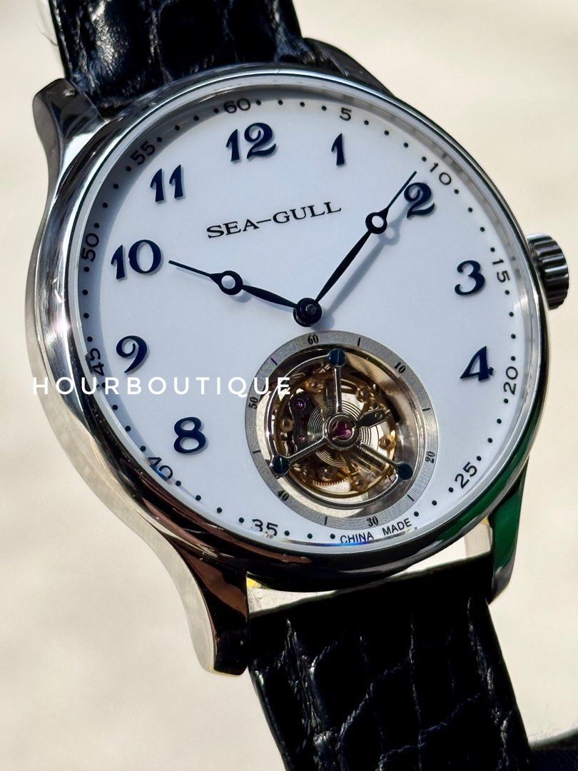Brand New SeaGull White Enamel Dial Tourbillon Manual Winding Watch