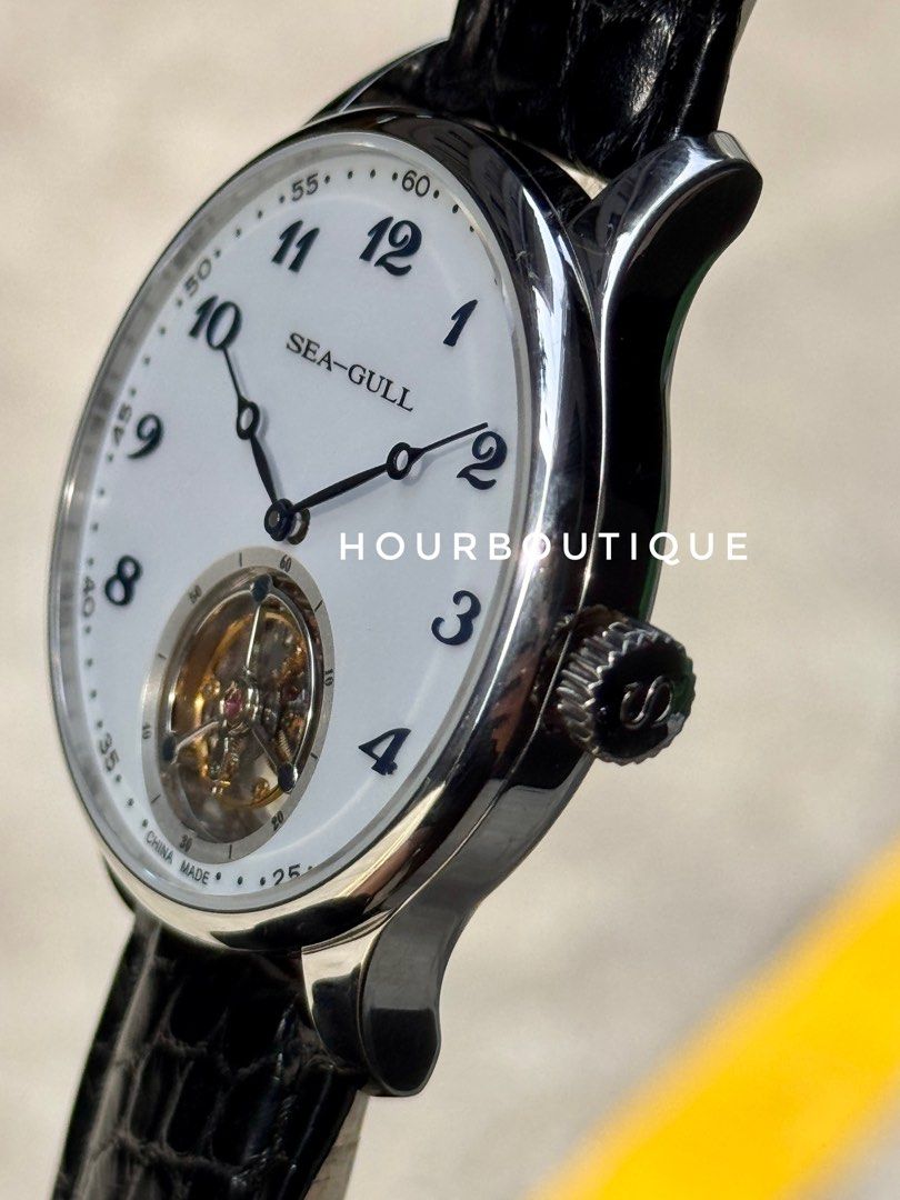 Brand New SeaGull White Enamel Dial Tourbillon Manual Winding Watch