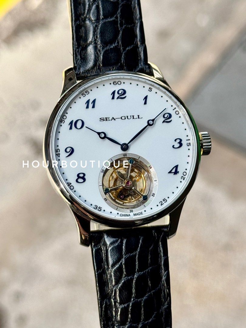 Brand New SeaGull White Enamel Dial Tourbillon Manual Winding Watch
