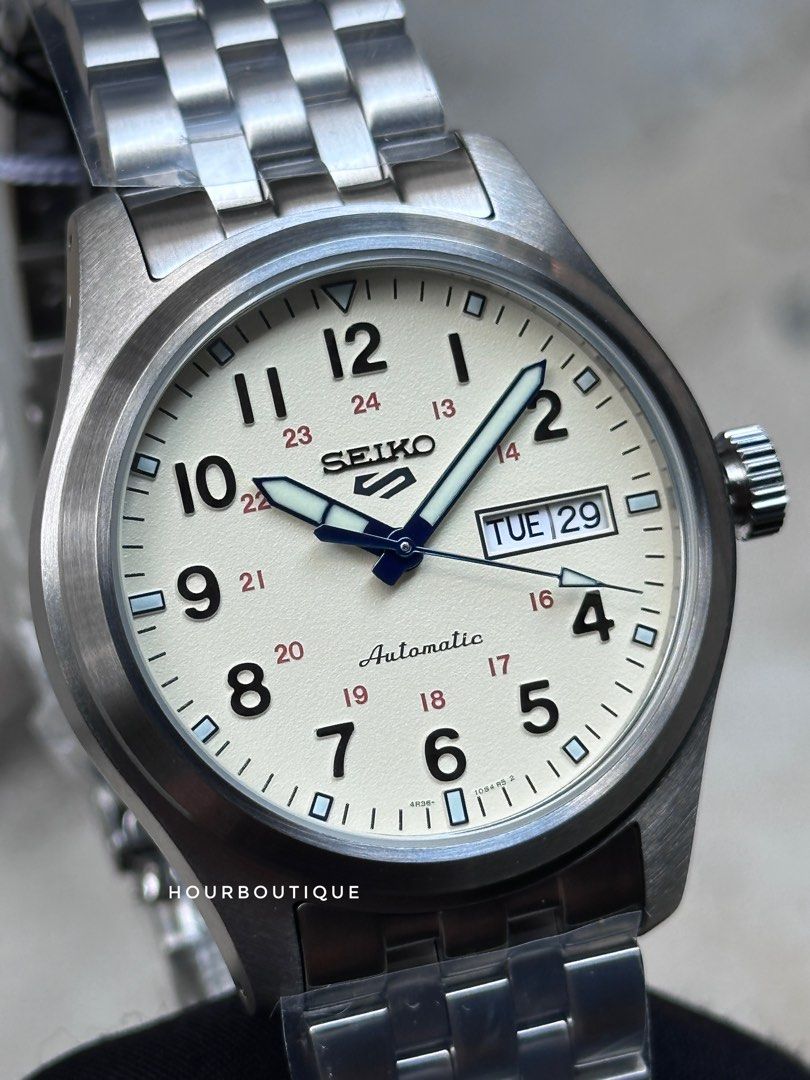 Brand New Seiko 5 110th Anniversary Cream Dial Automatic Mens Watch SRPK41K1