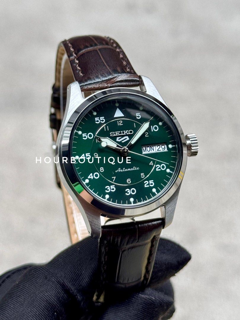 Brand New Seiko 5 Sunburst Emerald Green Dial Automatic 36mm Watch SRPJ89K1