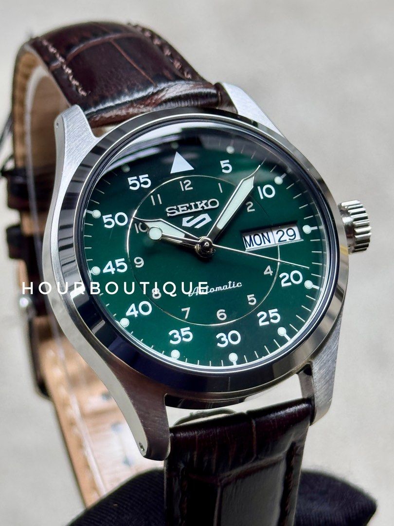 Brand New Seiko 5 Sunburst Emerald Green Dial Automatic 36mm Watch SRPJ89K1