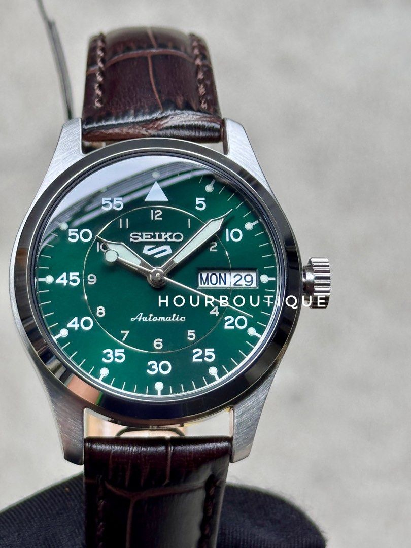 Brand New Seiko 5 Sunburst Emerald Green Dial Automatic 36mm Watch SRPJ89K1