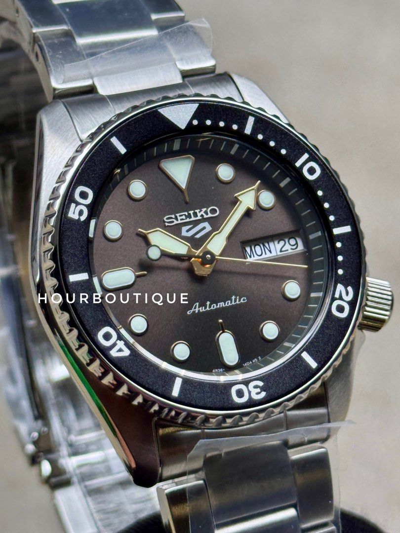 Brand New Seiko 5 38mm Grey Dial Gold Index Automatic Watch SRPL79K1