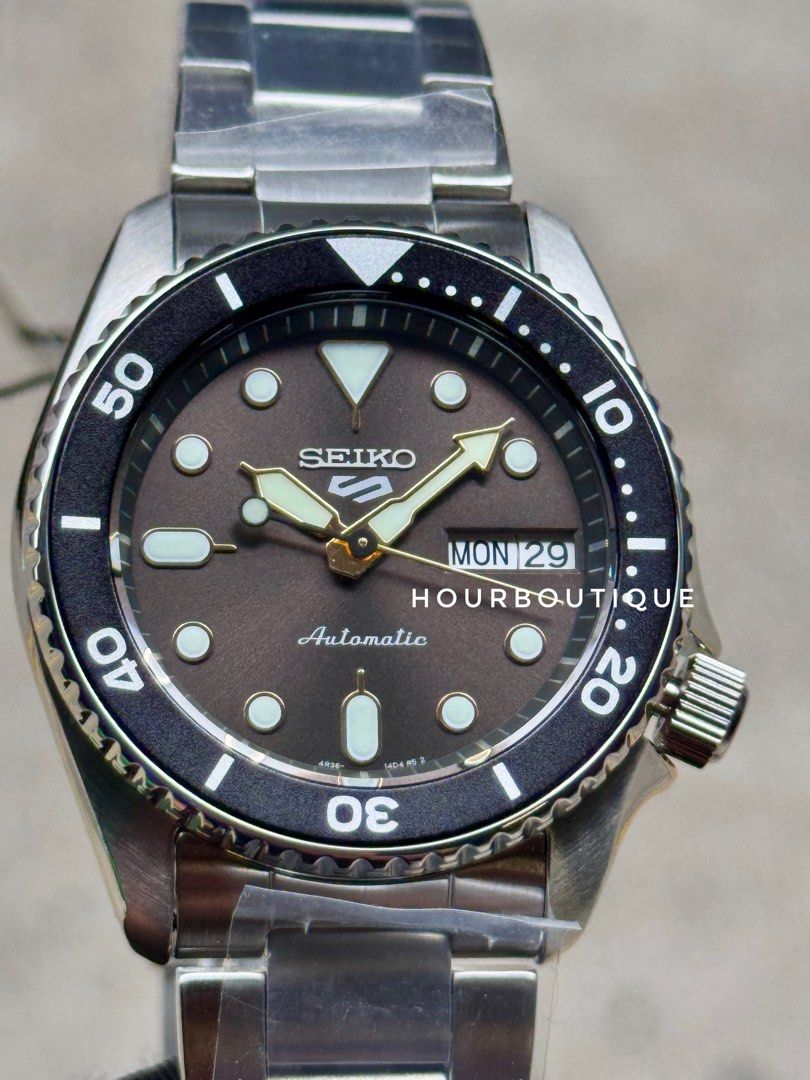 Brand New Seiko 5 38mm Grey Dial Gold Index Automatic Watch SRPL79K1