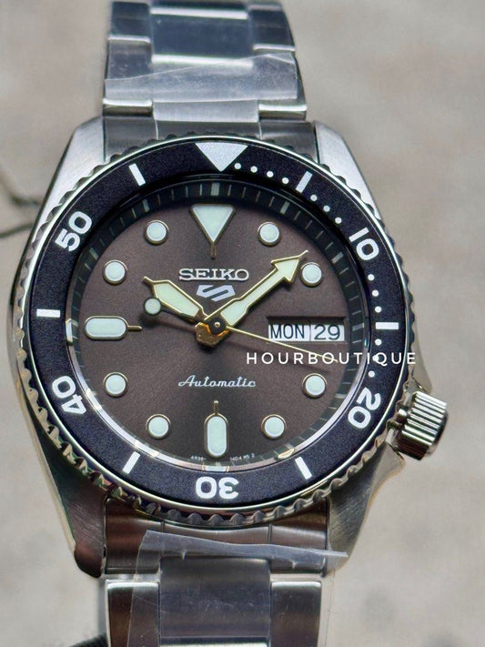 Brand New Seiko 5 38mm Grey Dial Gold Index Automatic Watch SRPL79K1