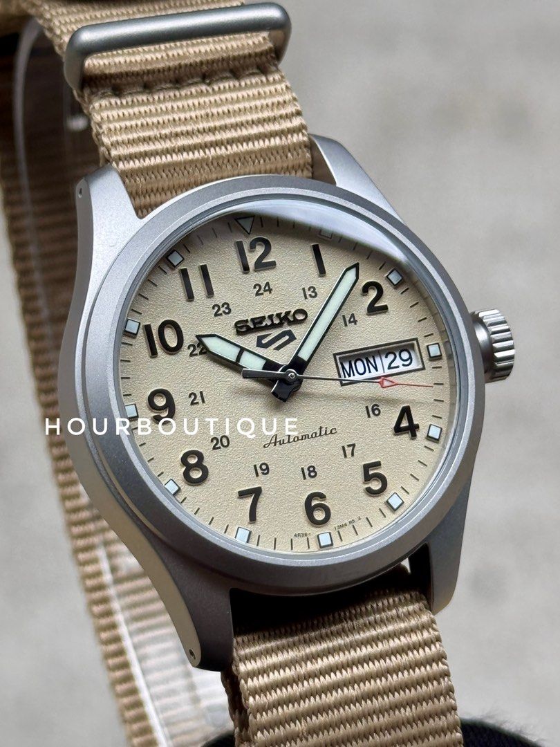Brand New Seiko 5 Beige Dial 36mm Automatic Watch SRPJ83K1 S$299