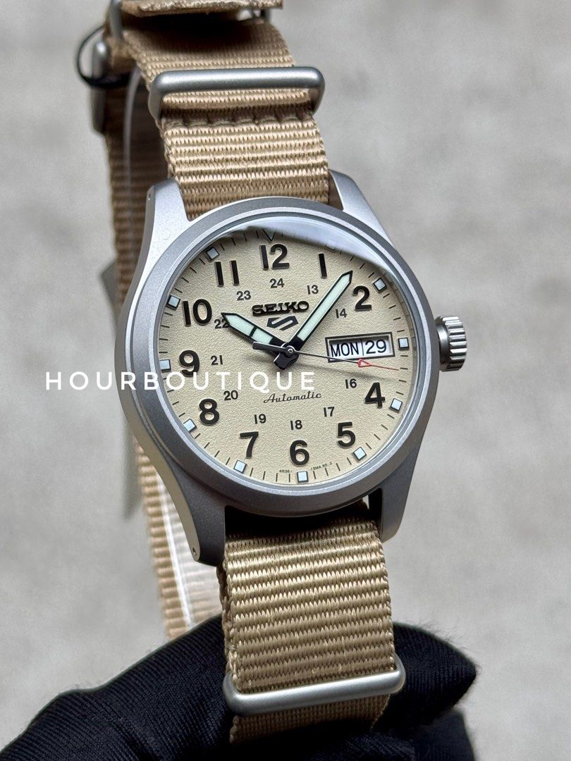 Brand New Seiko 5 Beige Dial 36mm Automatic Watch SRPJ83K1 S$299