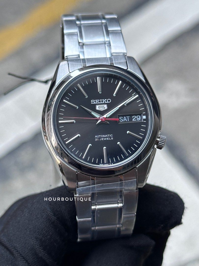 Brand New Seiko 5 Black Dial 37mm Automatic Watch SNKL45K1
