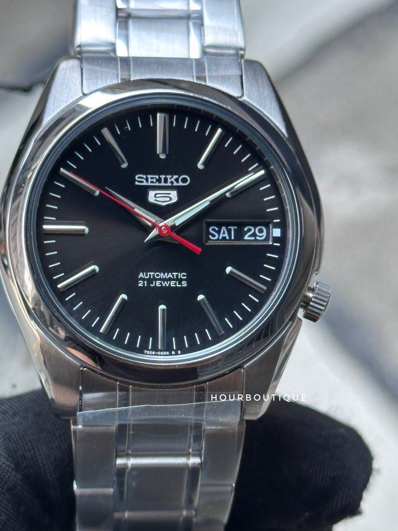 Brand New Seiko 5 Black Dial 37mm Automatic Watch SNKL45K1