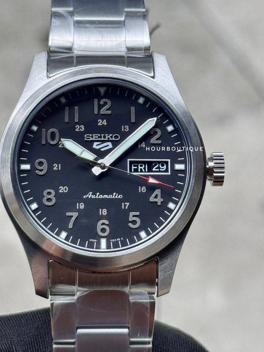 Brand New Seiko 5 Black Dial FieldWatch Automatic Watch SRPG27K1